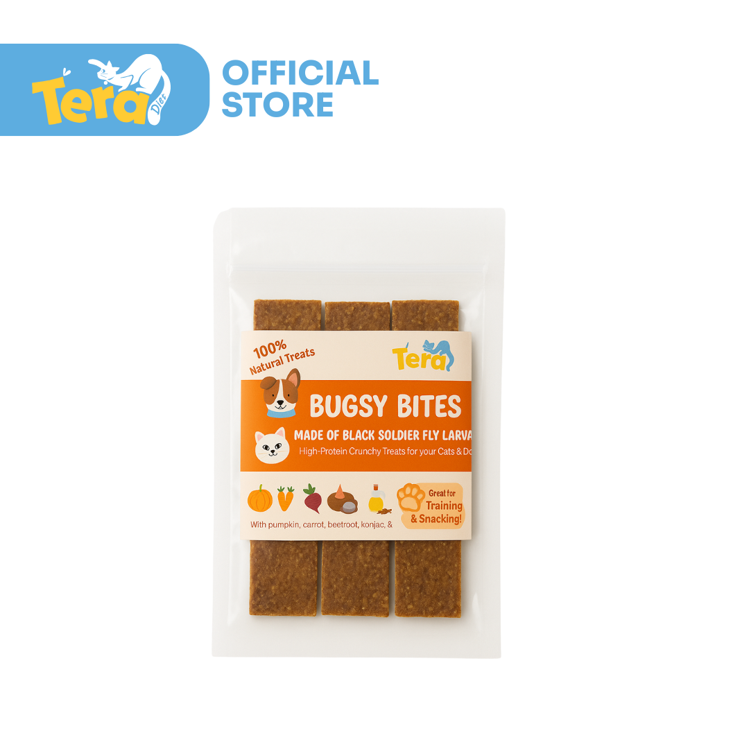 Tera Diet Bugsy Bites Cat Treats 30g - insect-based halal treats for cats Malaysia